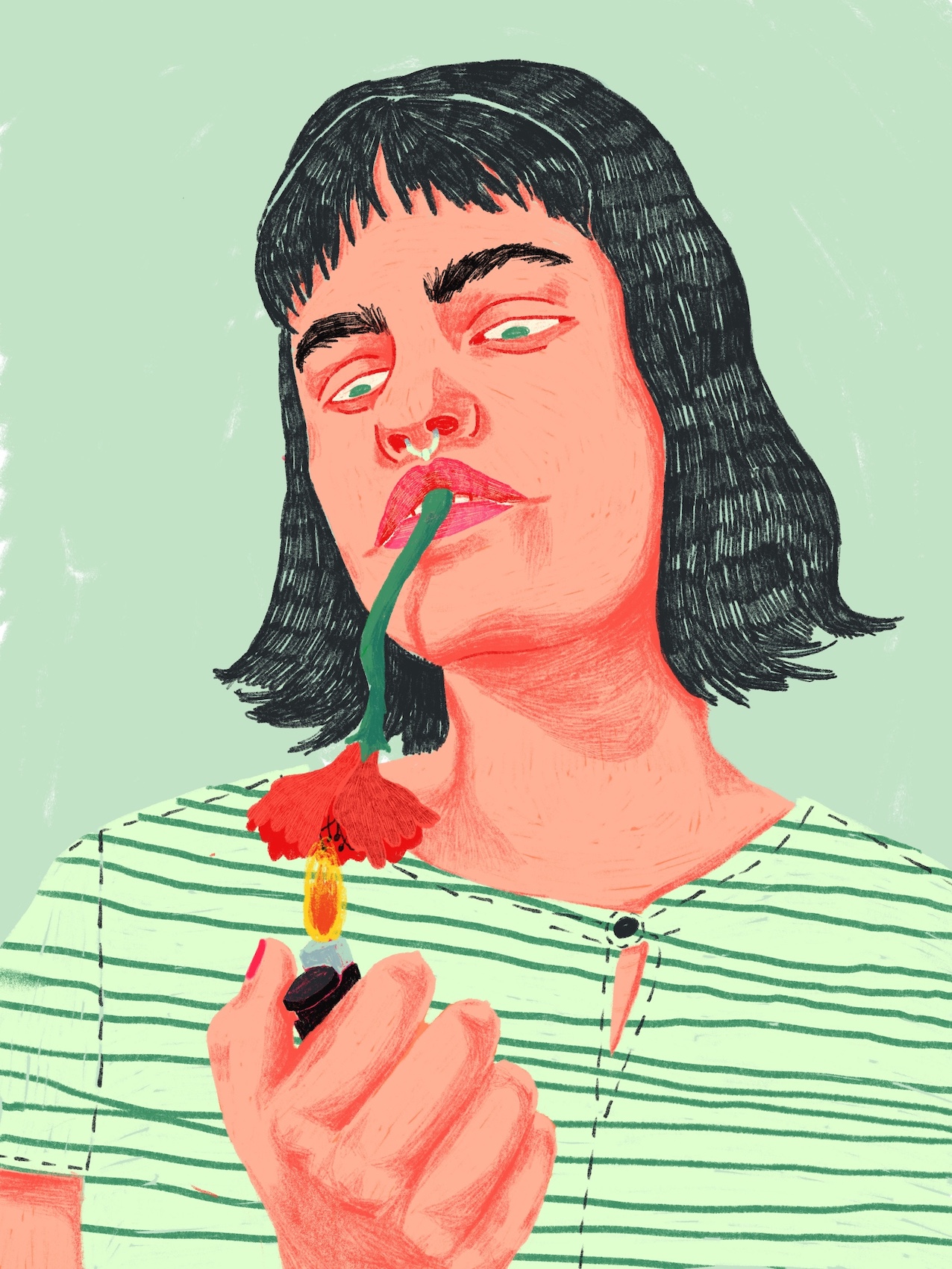 © Pia Salzer Single Illustration – Lighted Flower 2018